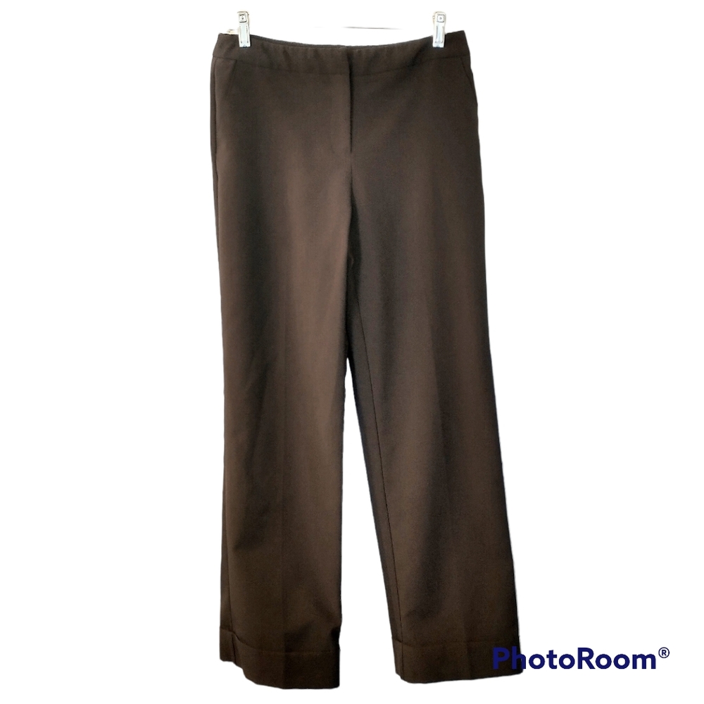 Women's New York & Company Brown Wide Leg Trouser Pants Size 6